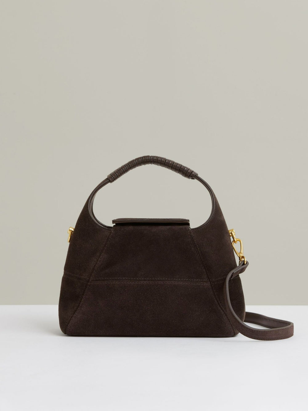 Reiss | Suede Shoulder Bag in Chocolate