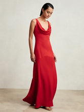 Reiss | Cowl-Neck Sleeveless Maxi Dress in Red