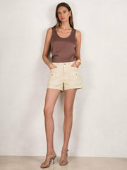 Reiss | Paige Cargo Shorts in Cream