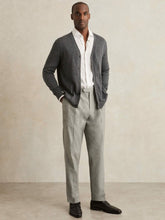 Reiss | Regular Fit Herringbone Trousers With Cotton in Grey