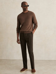 Reiss | Slim-Fit Internal-Drawstring Trousers in Brown