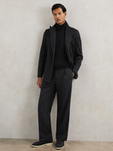 Reiss | Relaxed-Fit Twill Drawstring Trousers in Navy