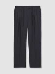 Reiss | Relaxed-Fit Twill Drawstring Trousers in Navy