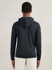Reiss | Merino Wool Drawstring Hoodie in Midnight Navy