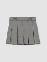 Reiss | Houndstooth Check Pleated Skirt in Black/White