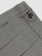 Reiss | Houndstooth-Check Pleated Skirt in Black/White
