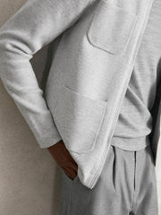 Reiss | Four-Pocket Zip-Through Cardigan in Soft Grey