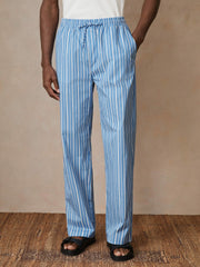 Reiss | | Ché Poplin Stripe Trousers in Bright Blue/White