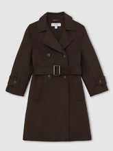 Reiss | 13-14 yrs Double-Breasted Blindseam Wool-Blend Coat in Chocolate Brown