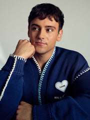 Reiss | | Tom Daley Lover Knit Cardigan in Navy Blue