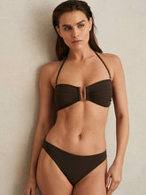 Reiss | Removable Strap Bandeau Bikini Top in Chocolate