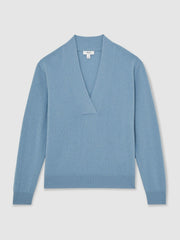 Reiss | Cashmere V-Neck Jumper in Blue