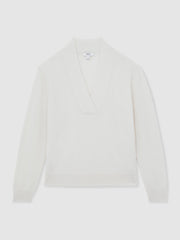 Reiss | Cashmere V-Neck Jumper in Cream
