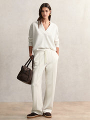 Reiss | Cashmere V-Neck Jumper in Cream