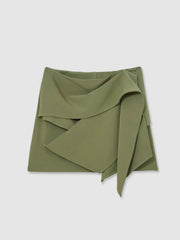 Reiss | Sculptural Mini Skirt in Green
