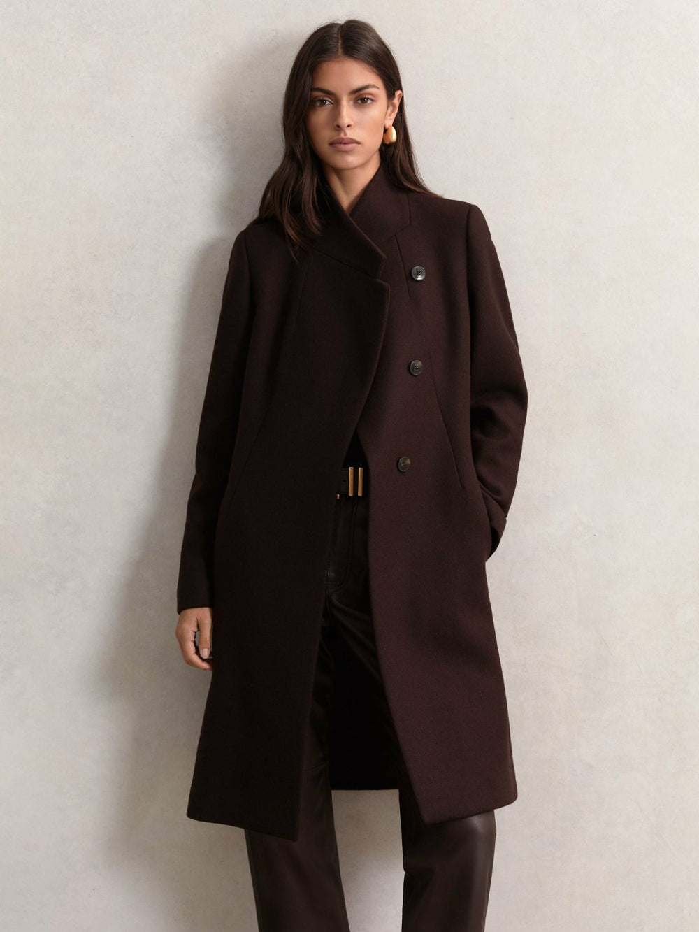Reiss | Coat in Chocolate Brown