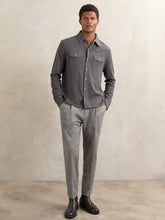 Reiss | Cotton-Cashmere Western Knitted Shirt in Charcoal Grey