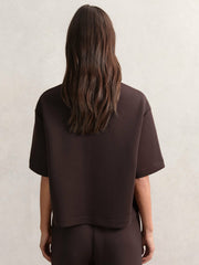 Reiss | Short-Sleeve Half-Zip Sweatshirt in Plum Purple