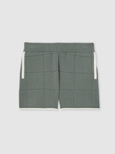 Reiss | 9-12 yrs Tipped Knit Stitch-Detail Shorts in Dark Sage Green