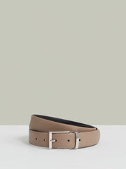 Reiss | Reversible Leather Belt in Dark Stone/Navy