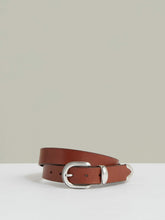 Reiss | Leather Western Belt in Tan Brown