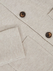 Reiss | 3-9 yrs Button-Through Knitted Cardigan in Oatmeal Melange