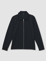Reiss | Textured Zip Through Overshirt in Navy