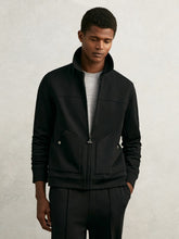 Reiss | Interlock Zip Through Overshirt in Black