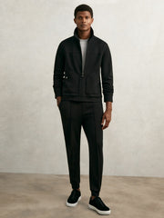 Reiss | Interlock Zip Through Overshirt in Black
