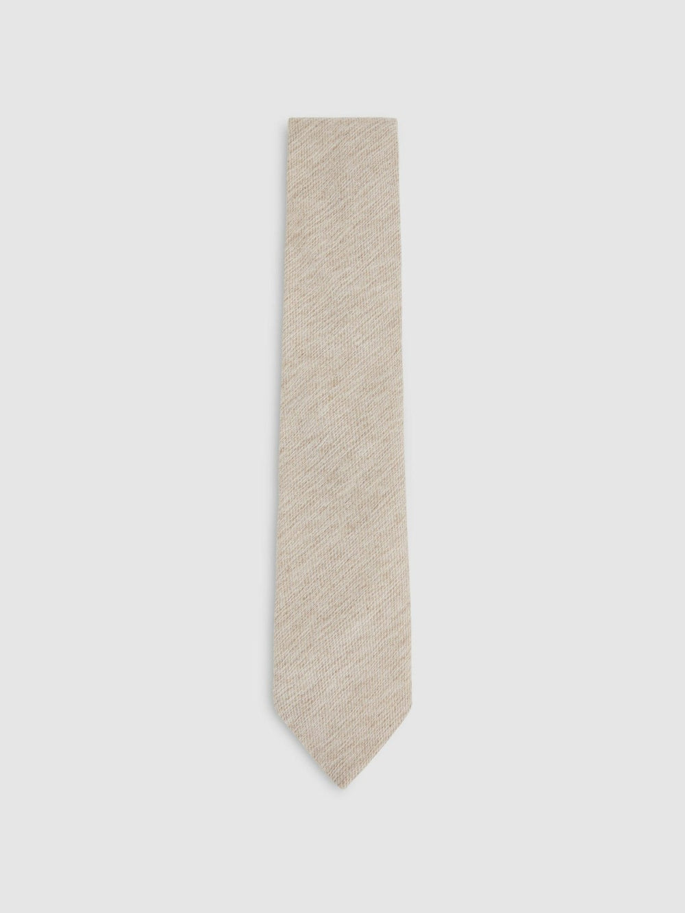 Reiss | Wool-Silk Textured Tie in Oatmeal