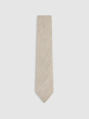Reiss | Wool-Silk Textured Tie in Oatmeal