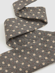 Reiss | Wool-Silk Floral-Medallion Tie in Grey
