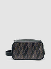 Reiss | Coated Canvas Monogram Wash Bag in Grey Multi