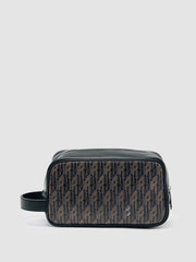 Reiss | Coated Canvas Monogram Wash Bag in Grey Multi