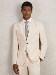 Reiss | Wool-Cotton Polka-Dot Tie in Grey Melange