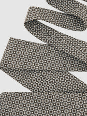 Reiss | Silk Geometric-Print Tie in Chocolate Brown Multi