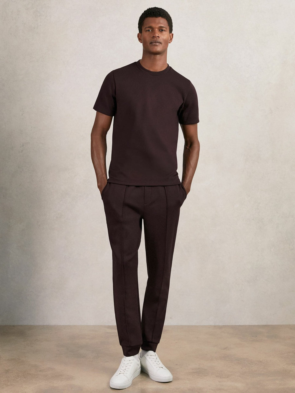 Reiss | Interlock Drawstring Joggers in Cherry Red