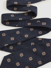 Reiss | Silk-Wool Square-Medallion Tie in Navy