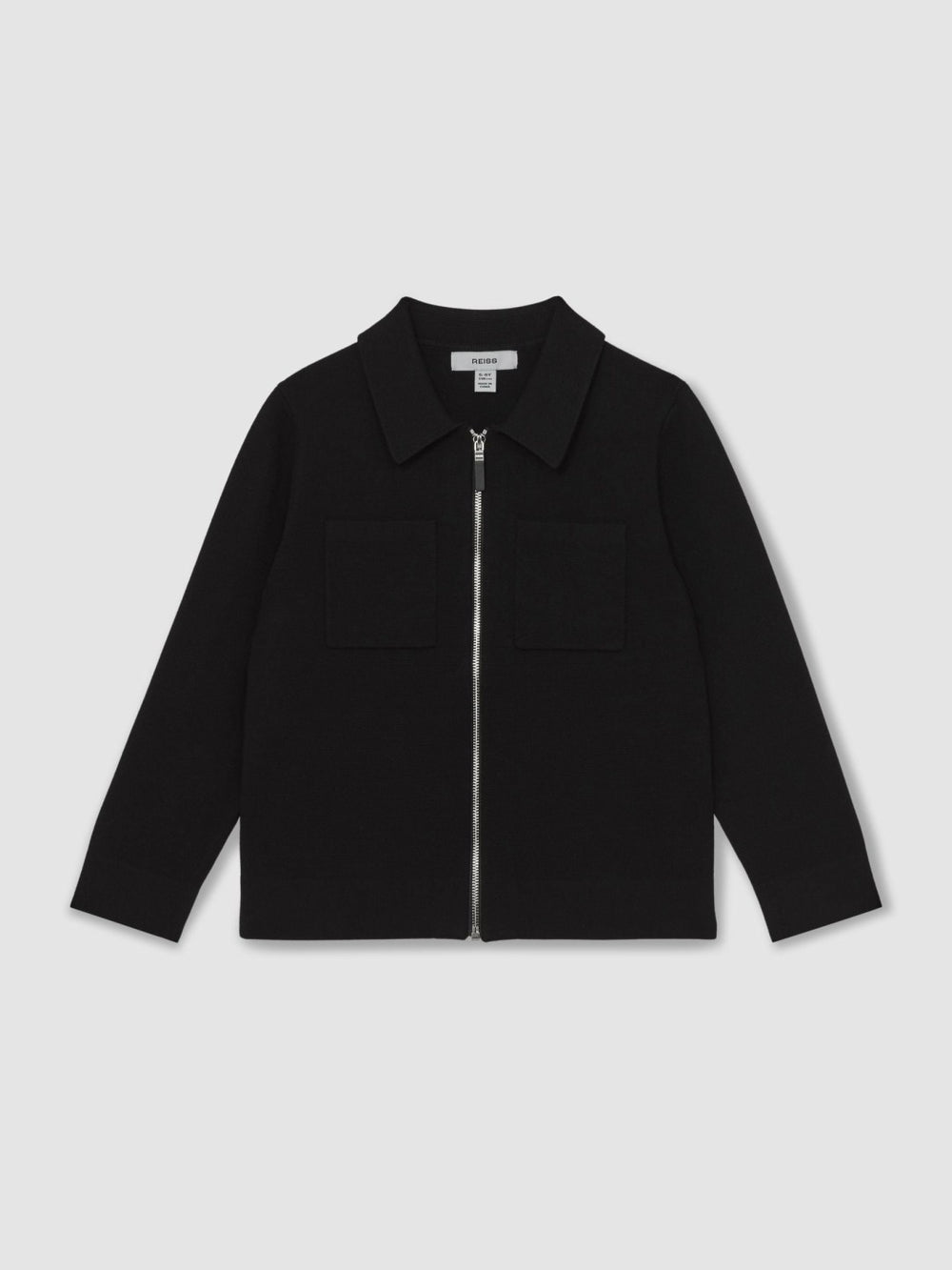 Reiss | 13-14 yrs Knitted Zip-Through Cardigan in Black