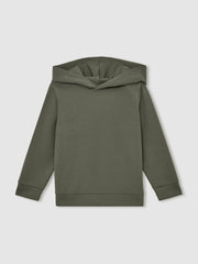 Reiss | 3-9 yrs Interlock Jersey Hoodie in Dark Sage