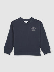 Reiss | 3-9 yrs Cotton Blend Motor Cars Sweatshirt in Washed Blue
