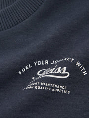 Reiss | 3-9 yrs Cotton Blend Motor Cars Sweatshirt in Washed Blue