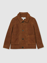 Reiss | 13-14 yrs Suede Worker Jacket in Tobacco Brown