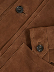Reiss | 13-14 yrs Suede Worker Jacket in Tobacco Brown