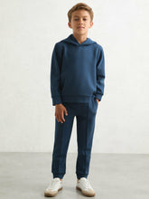 Reiss | Interlock Jersey Hoodie in Ocean Blue