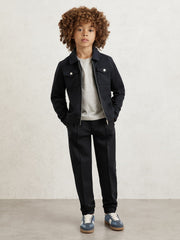 Reiss | 3-9 yrs Interlock Zip Through Overshirt in Navy Blue