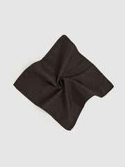 Reiss | Silk Blend Herringbone Pocket Square in Chocolate Brown