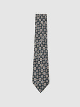 Reiss | Silk Medallion Print Tie in Indigo Melange