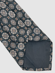 Reiss | Silk Medallion Print Tie in Indigo Melange