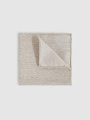 Reiss | Wool Silk Textured Pocket Square in Oatmeal